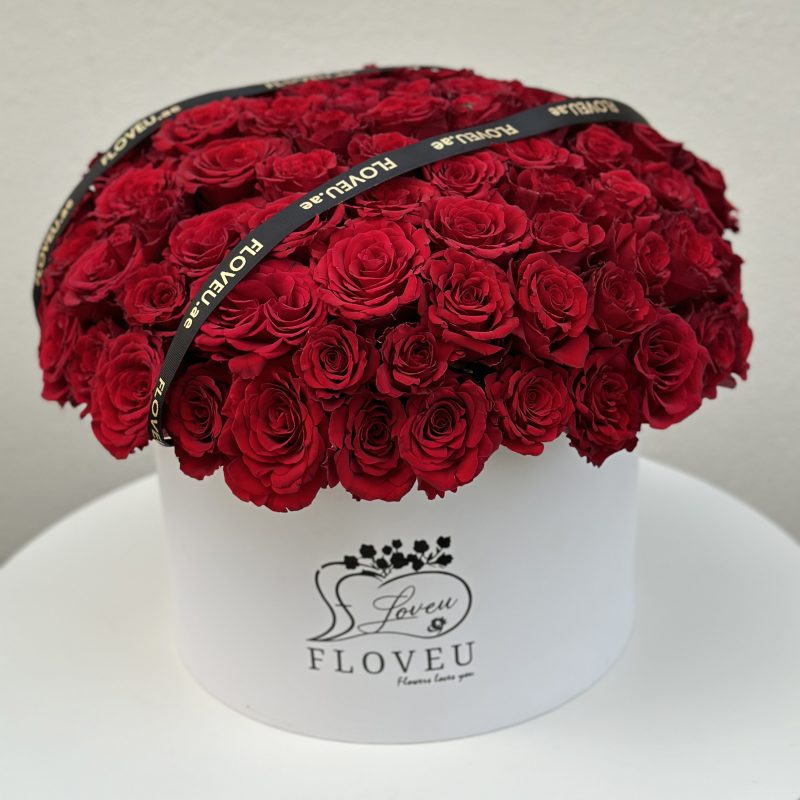 Red Roses in Large box <br> FLV-0223