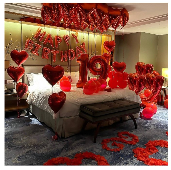 Red birthday balloon set <br> FLV-0204