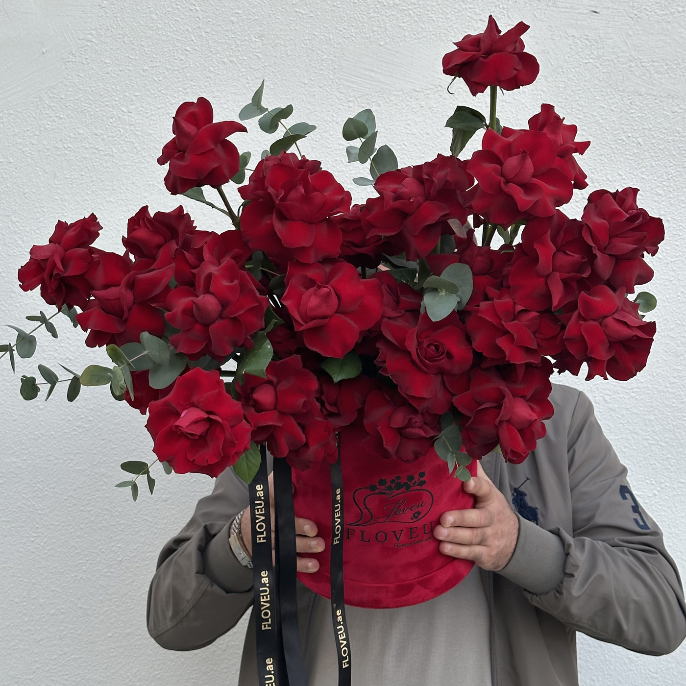 45 Red roses in red box <br> FLV-0229 - Image 2