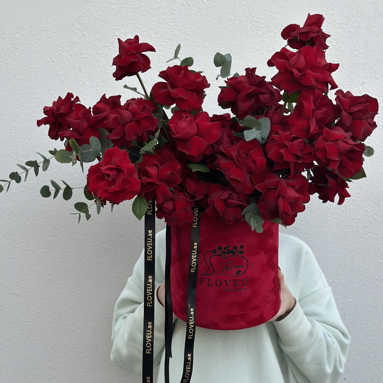 45 Red roses in red box <br> FLV-0229 - Image 3