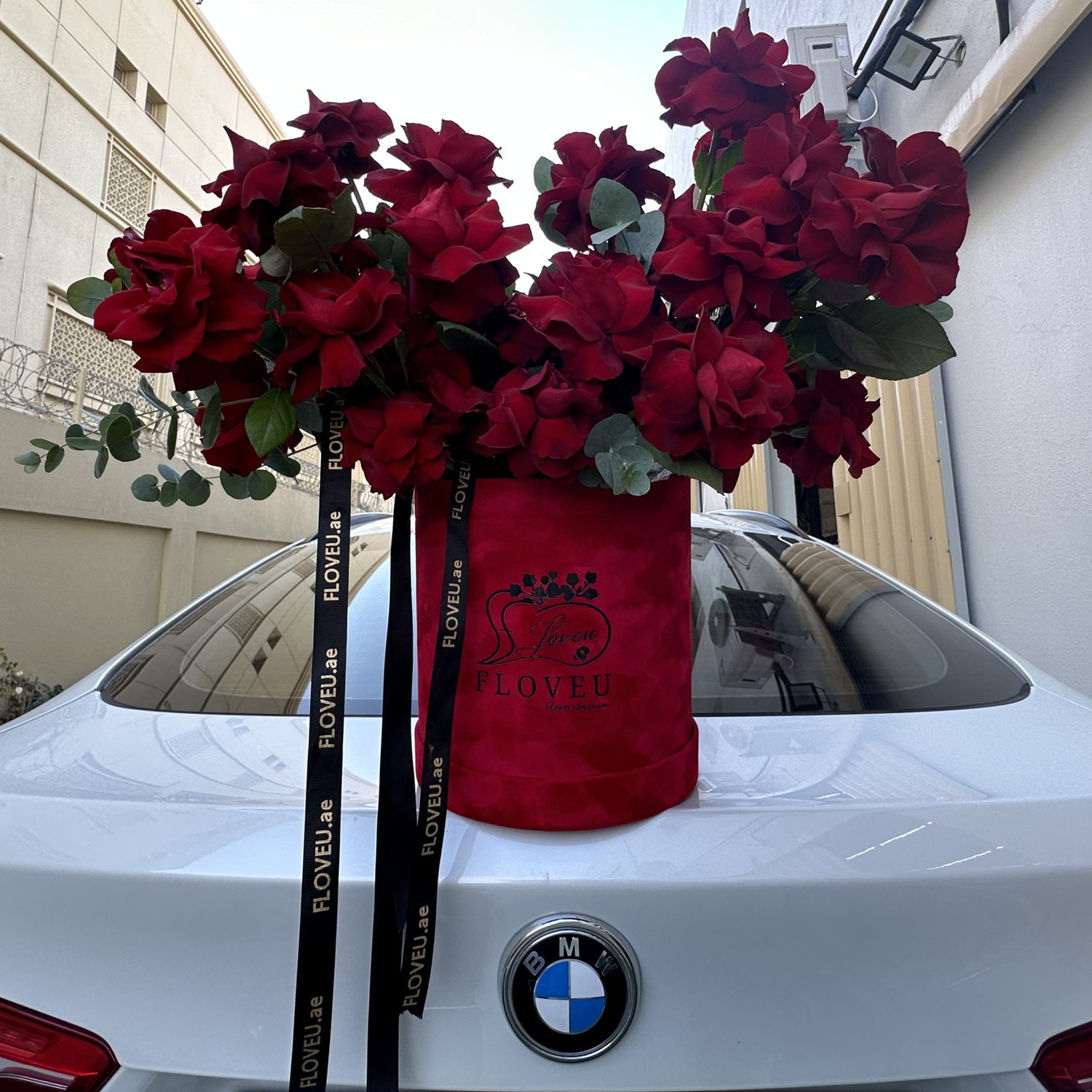 45 Red roses in red box <br> FLV-0229 - Image 4