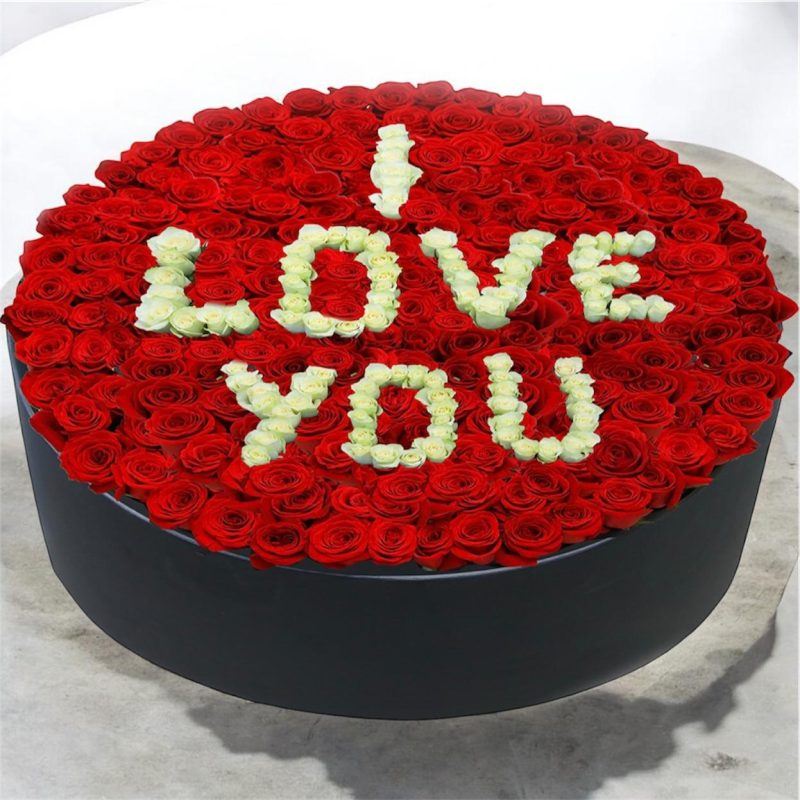 1000 Rose I Love You In Round Black Box <br> FLV-0263