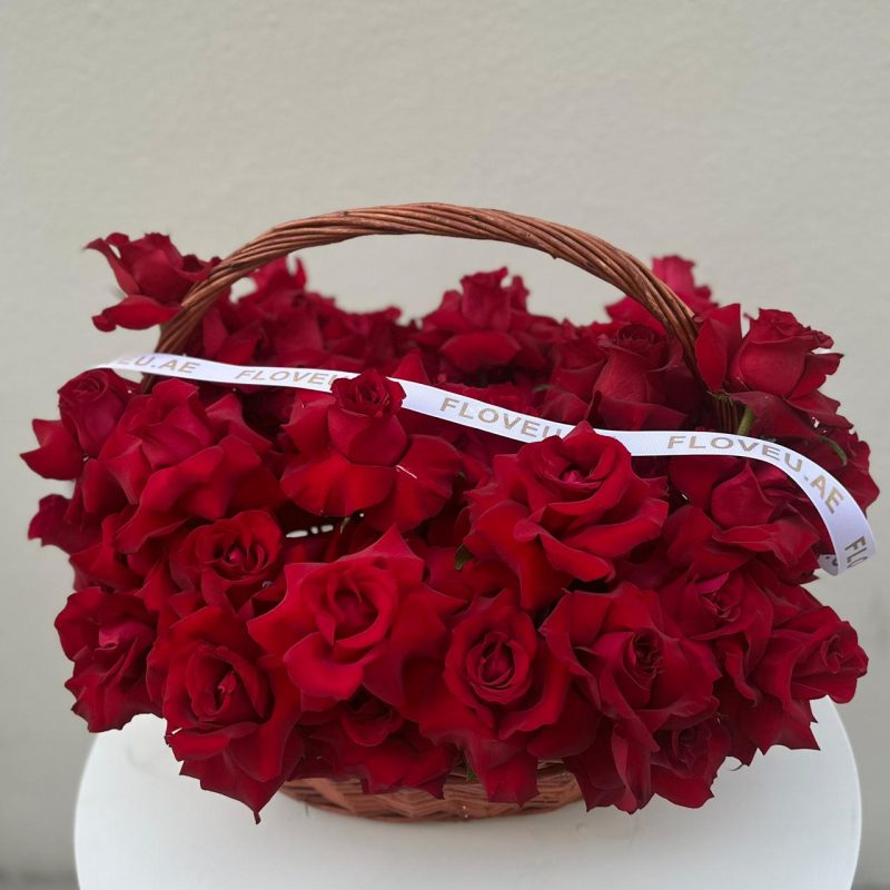 60 Roses In Basket <br> FLV-0265
