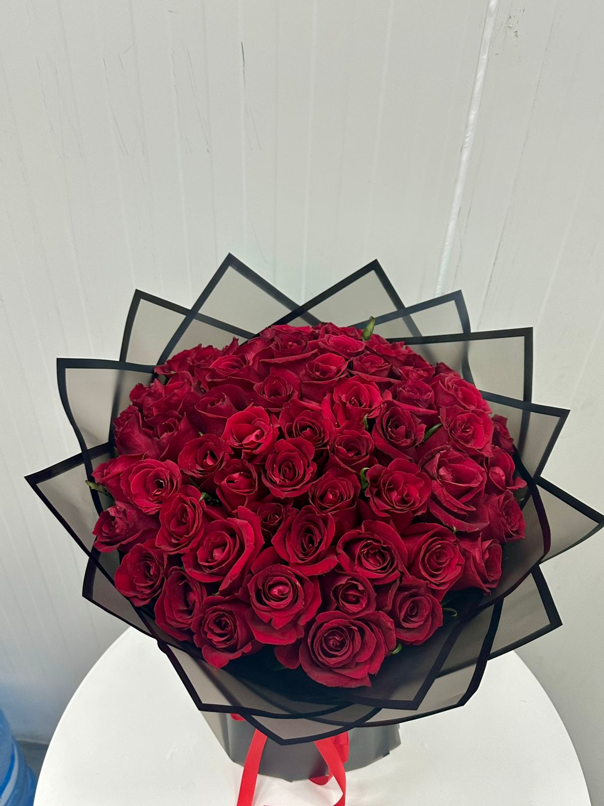 50 Red Roses With Black Wrapping FLV-0331 - Image 2